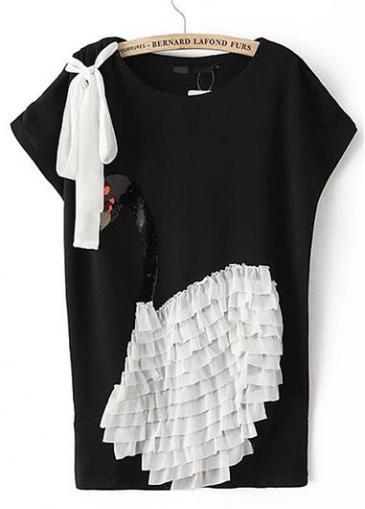 Rosewe Lovely Round Neck Short Sleeve Woman T Shirt