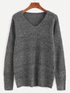 Shein Ribbed Knit Drop Shoulder Sweater