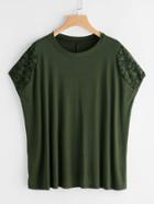 Shein Lace Panel Batwing Tee