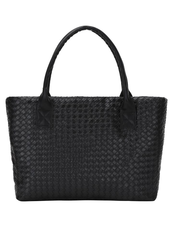 Shein Faux Leather Braided Tote Bag