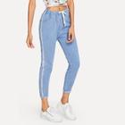 Shein Ribbon Side Drawstring Waist Jeans
