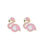 Shein Enamel Flamingo Pattern Boheme Stud Earrings