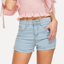 Shein Roll Up Hem Denim Shorts