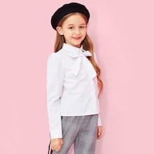 Shein Girls Bow Front Shirt
