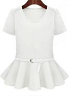 Rosewe Charming Round Neck Short Sleeve T Shirt With Ruffle
