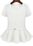 Rosewe Charming Round Neck Short Sleeve T Shirt With Ruffle
