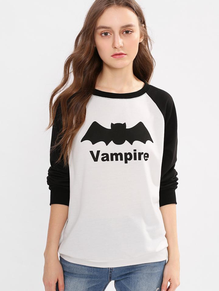 Shein Two Tone Raglan Sleeve Pullover