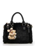 Shein Faux Fur Overlay Tote Bag With Charm