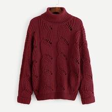 Shein Plus Cuffed Sleeve Eyelet Jumper