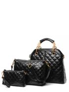 Shein 3 Pcs Quilted Pattern Bags Set