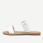 Shein Leaf Design Pu Flat Sandals