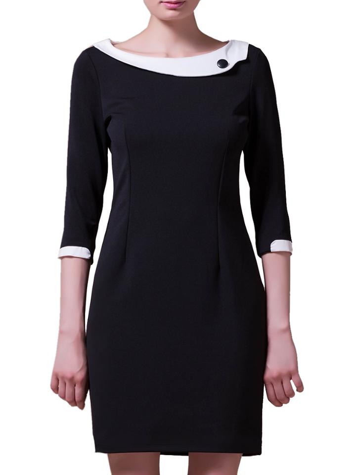 Shein Black Three Quarter Sleeve Sheath Dress