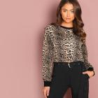 Shein Leopard Print Tunic Pullover