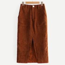 Shein Slit Hem Corduroy Skirt