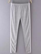 Shein Grey Elastic Waist Slim Pant