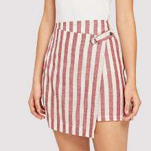 Shein Contrast Stripe Overlap Skirt