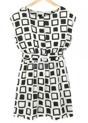 Rosewe Enchanting Print Design Cap Sleeve Summer Dress For Woman