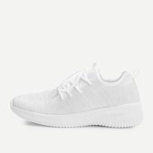 Shein Knitted Lace Up Low Top Sneakers