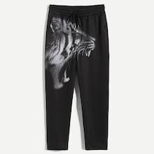 Shein Men Drawstring Waist Animal Pants