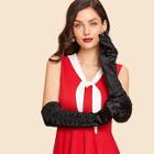 Shein Elbow Length Ruched Gloves