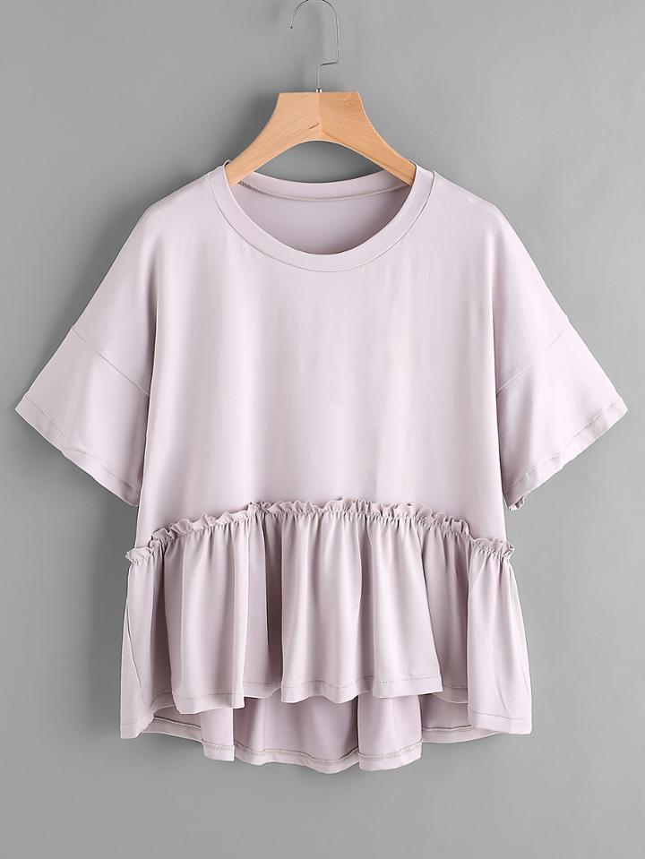 Shein Dip Hem Smock Tee