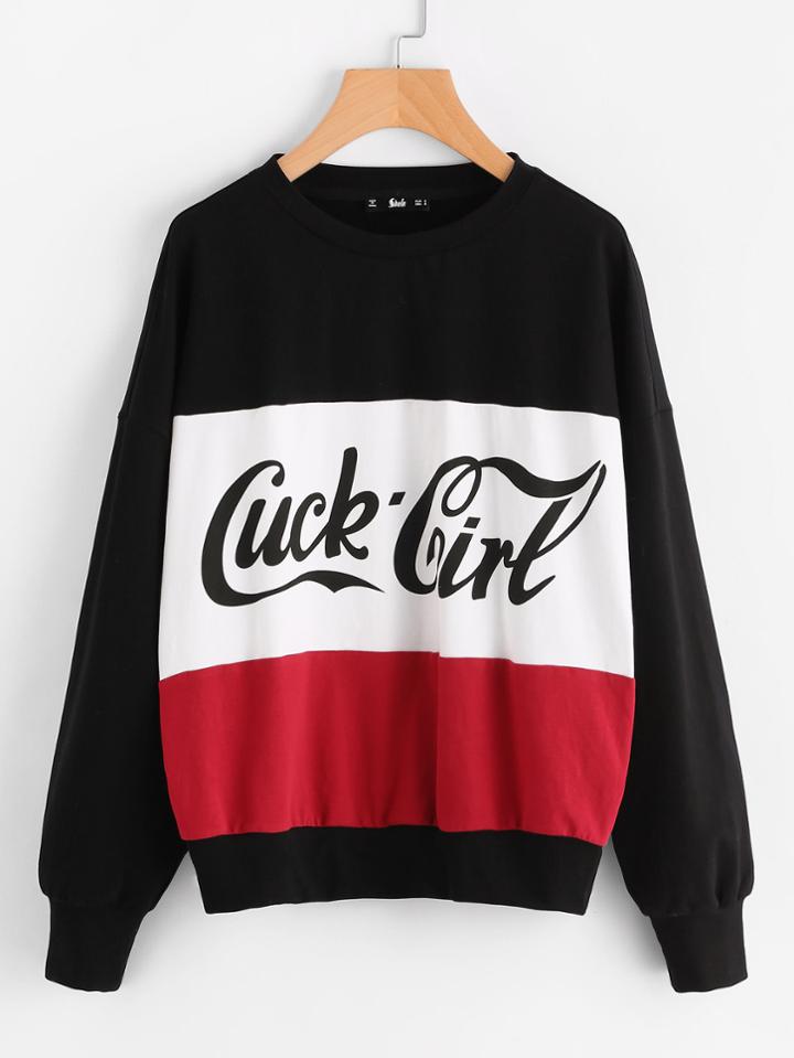 Shein Cut And Sew Graphic Sweatshirt