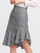 Shein Asymmetrical Ruffle Hem Plaid Skirt