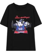 Shein Black Short Sleeve Cartoon Print T-shirt