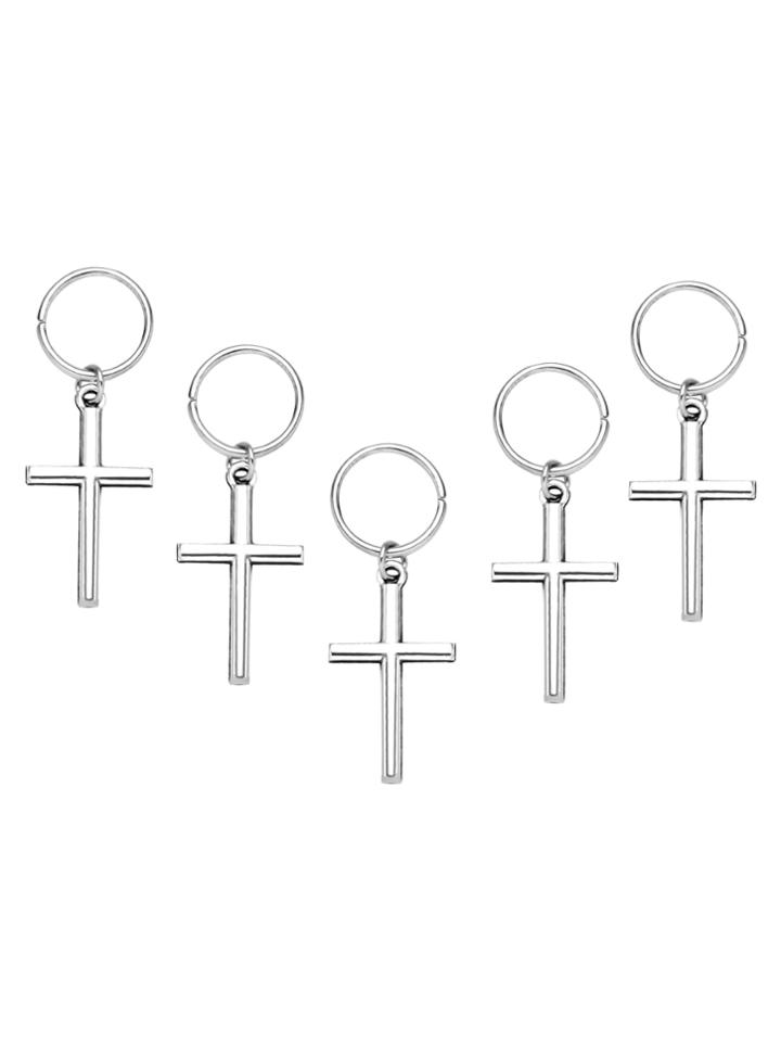 Shein 5pcs Silver Plated Cross Hair Accessories