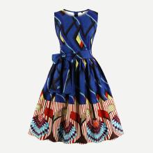 Shein Bow Tie Side Graphic Print Tank Dress