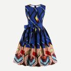Shein Bow Tie Side Graphic Print Tank Dress