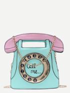 Shein Mint Call Me Tel Bag With Chain Strap