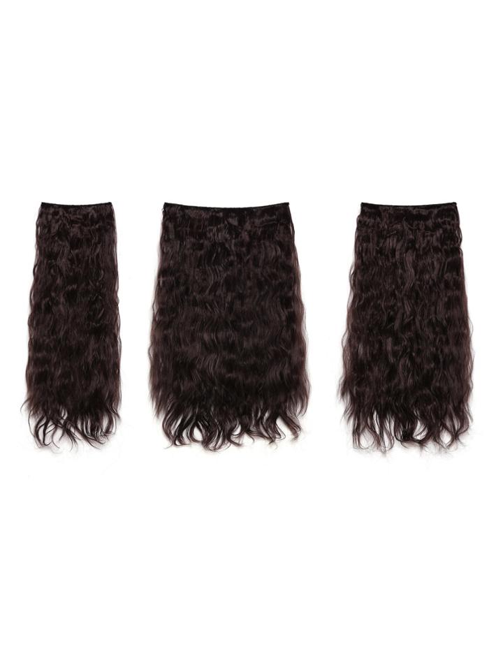 Shein Plum Clip In Curly Hair Extension 3pcs