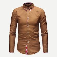 Shein Men Contrast Plaid Long Sleeve Shirt