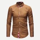 Shein Men Contrast Plaid Long Sleeve Shirt