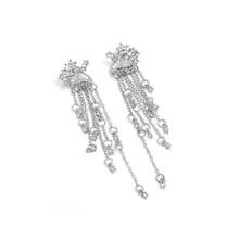 Shein Star Detail Chain Tassel Drop Earrings