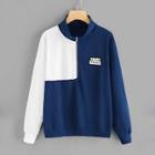 Shein Plus Quarter Zip Contrast Panel Sweatshirt