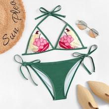 Shein Random Fruit Print With Self Tie Side Bikini Set
