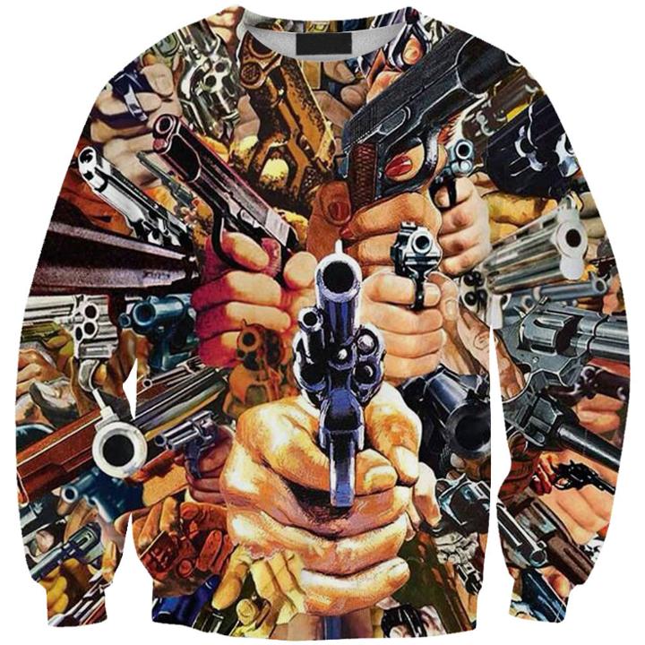 Shein 3d Digital Printing Hedging Sweatshirts Pistol