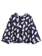 Shein Navy Milk Bottles Print Hooded Sweatshirt