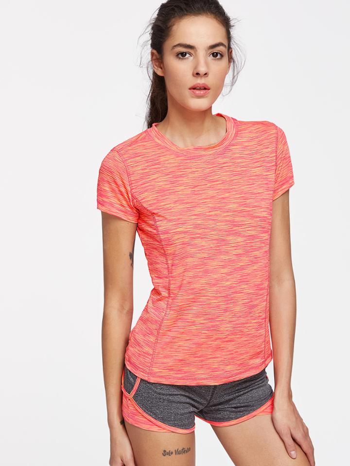 Shein Active Space Dye Tee With 2 In 1 Shorts
