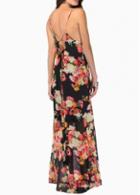 Rosewe Loose Open Back Floral Knee Length Dress For Lady