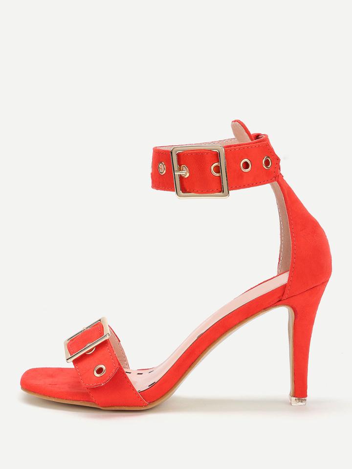 Shein Eyelet Design Double Buckle Sandals