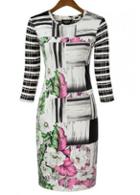 Rosewe Glamorous Print Design Half Sleeve Dress For Woman