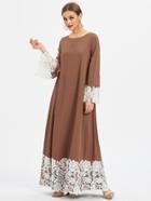 Shein Floral Lace Detail Kaftan Dress