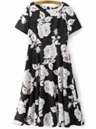 Shein Flower Print A-line Dress With Zipper