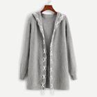 Shein Open Front Lace Up Knit Coat