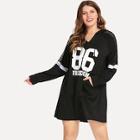 Shein Plus Varsity Print Hoodie