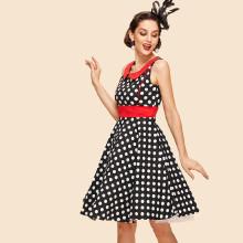 Shein Doll Collar Polka Dot Dress