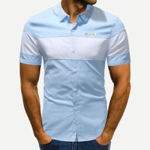 Shein Men Contrast Trim Colorblock Blouse